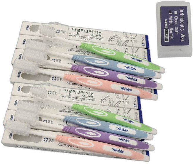 바른이 교정 치아교정 칫솔+교정왁스, 10개, 1개입