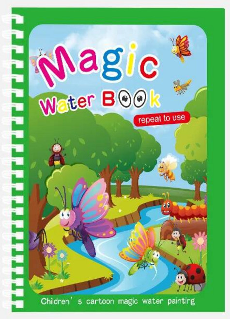 어린이를위한 마법의 물 그림 책 몬테소리 어린이 재사용 가능한 색칠하기 감각 조기 교육 학습 장난감 211378, Insect With 1 pen