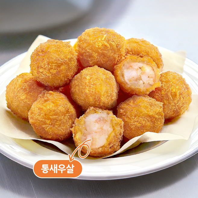 엠제이푸드 통살 새우볼 빵가루 바삭 새우볼, 1kg, 2개
