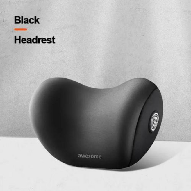 허리등쿠션 차량용 목 쿠션 메모리 폼 보호 요추 등 지지대 통기성 머리 받침 허리 신제품 자동차 목쿠션 등받이쿠션 허리쿠션 차량방석 목베게 헤드레스트 목베개 차량 자동차목쿠션 방석, 1) Black Headrest