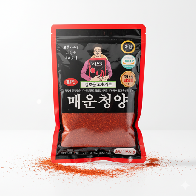 국산 100% 청양고춧가루 김치용 아주매운맛, 500g, 1개