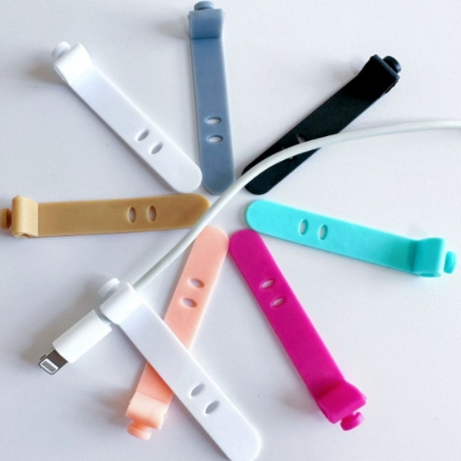 씨엠샵 실리콘 케이블타이 반영구 스트랩 홀더 4개입, 랜덤