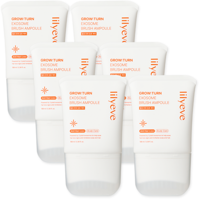 릴리이브 그로우턴 여성 탈모완화 엑소좀 앰플, 100ml, 6개
