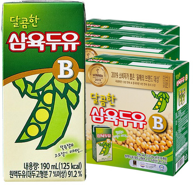 삼육두유 달콤한맛B 190ml 64팩, 64개