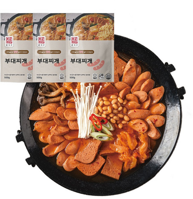 온식구 부대찌개, 3개, 500g