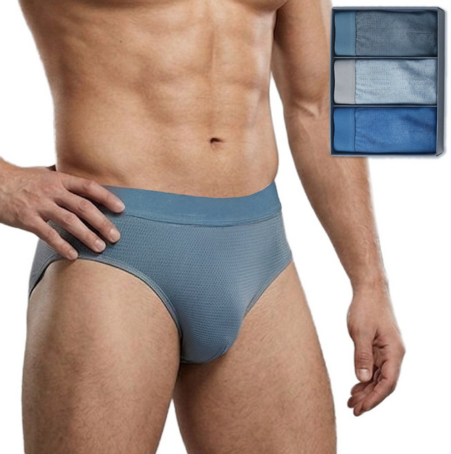 BYC 3매입 에어로쿨 남성 스포츠 브리프 스판 속옷 삼각팬티 세트