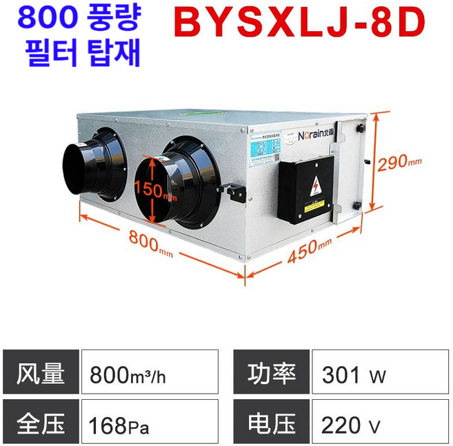 창문형 전열교환기 미세먼지 환기청정기 덕트 아파트 시스템