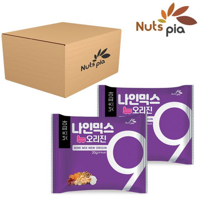 넛츠피아 NEW 나인믹스 오리진 60봉 낱봉 매일 하루견과 한줌 견과류 혼합 믹스너트