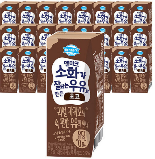 동원 덴마크 소화가 잘되는 초코 우유, 190ml