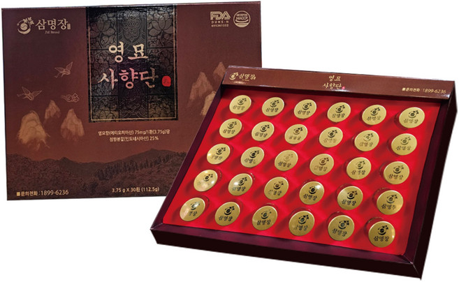 영묘사향단 침향홍삼환 선물세트 남성활력 아르기닌 녹각환 기력회복 천연 한방영양제, 30개, 3.75g