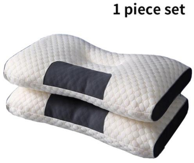 편한 경추베개 거북목 목디스크 일자목 목베개 수면 보조 목 베개 경부 보호 정형외과 가정용 대두 섬유 스파 마사지 수면용 알모하다, 3) 1 Pcs - 48x74cm, 1개
