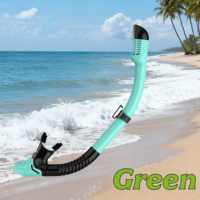 성인용 풀 드라이 스노클 이지 브리스 다이빙 스플래시 가드 탑 밸브 스쿠버 수영 장비, 01 Green