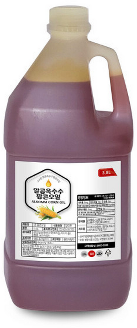 알콤옥수수 팝콘오일 버터향오일, 1개, 3.8L