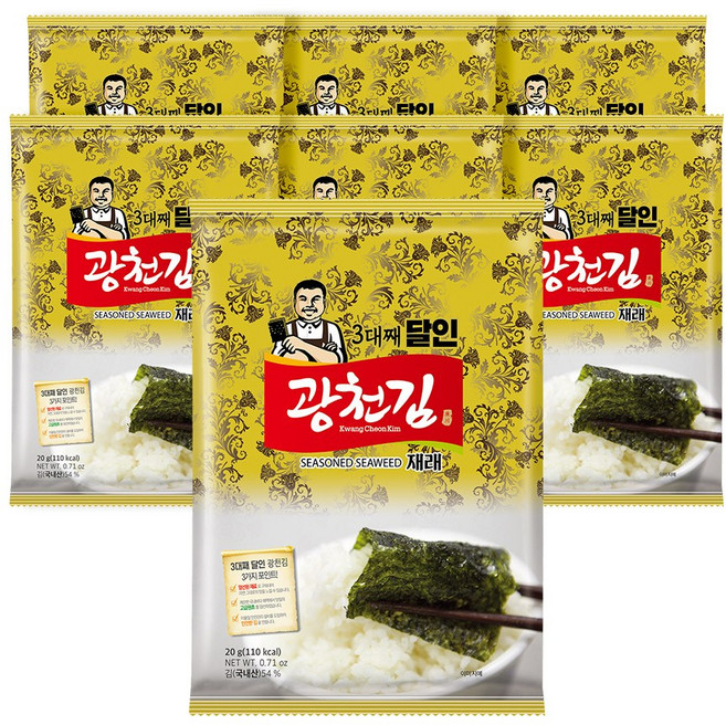 광천김 3대째 달인 재래 전장김 7봉, 20g, 7개