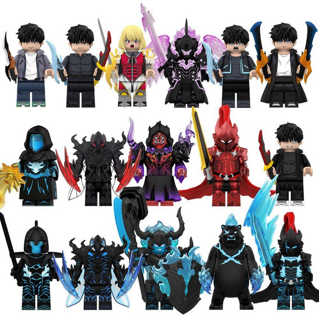 나 혼자만 레벨업 나혼렙 미니 블록 피규어 16명 세트, 1개