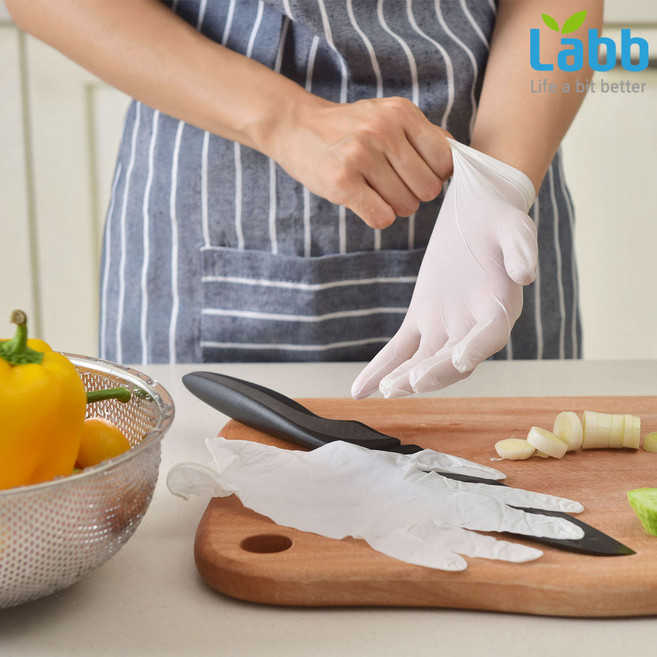 라브 니트릴 다용도 장갑 100매입, S, 1개, 화이트