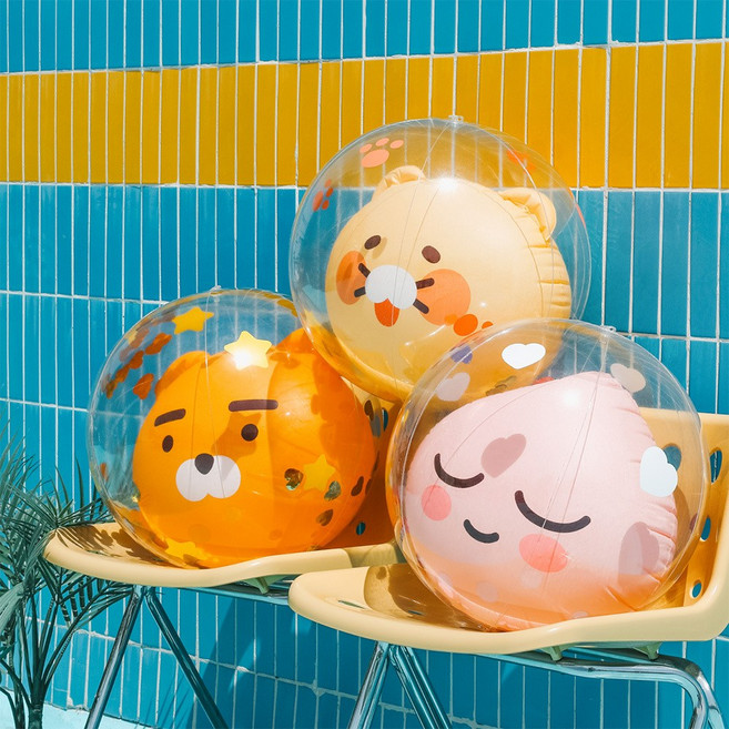 카카오프렌즈 컨페티 비치볼 호캉스 공놀이, 어피치, 1개