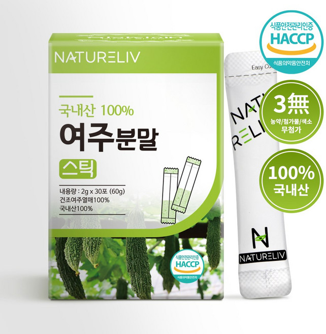 네이쳐리브 국산 여주 분말 가루 스틱 씨앗 제거 하고 만든 국내산, 60g, 1개