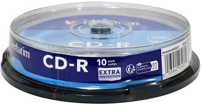 버바팀 CD-R 10P CAKE 700MB 52배속 10장 공디스크, 1개, [케익통/10매]