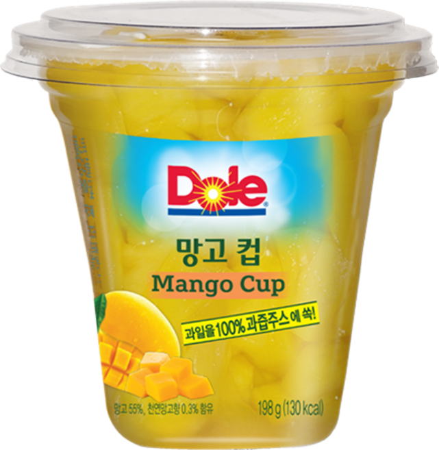 Dole 컵과일 후룻컵 198gx12개 망고컵 간편간식 디저트 슬라이스과일 무배, 198g, 12개