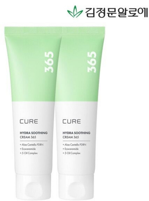 김정문알로에 큐어 알로에시카PDRN 하이드라 수딩크림 365 80ml 2개