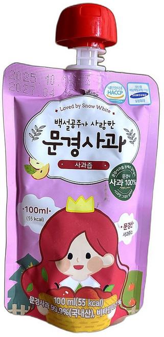 천연 과즙 느끼기 사과즙 상큼한 맛 문경사과 건강즙 120ml 100포 1개