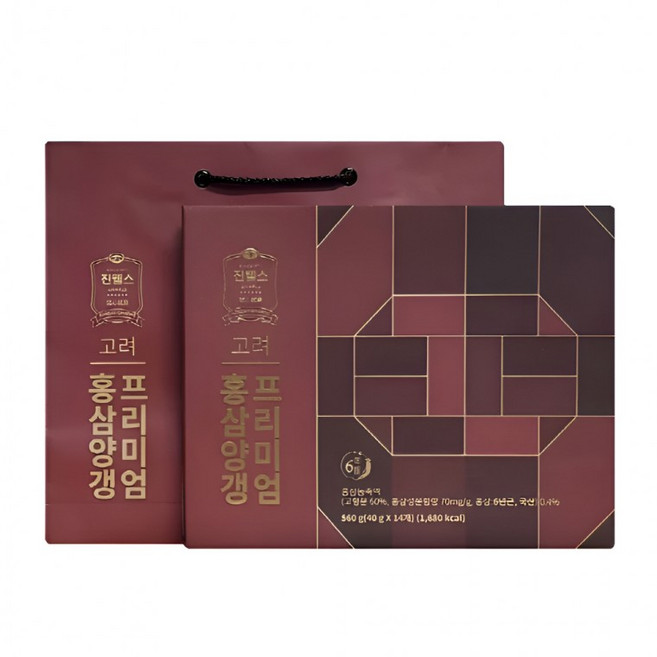 진웰스 6년근 발효홍삼양갱 프리미엄 선물세트, 1개, 560g