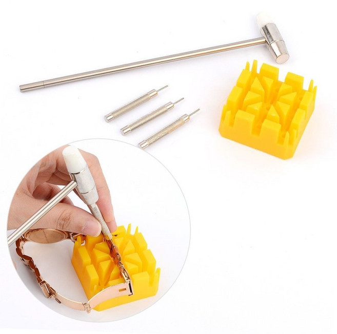 망치형 메탈 시계줄 사이즈 조절기 셀프 교체 수리 공구 줄줄이기 핀제거기