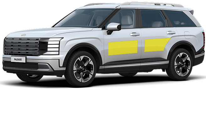 스킨엑스 디올뉴 팰리세이드 프레스티지 익스클루시브 LX3 문콕방지도어가드 4도어 풀세트 PPF 차량보호필름, 1개