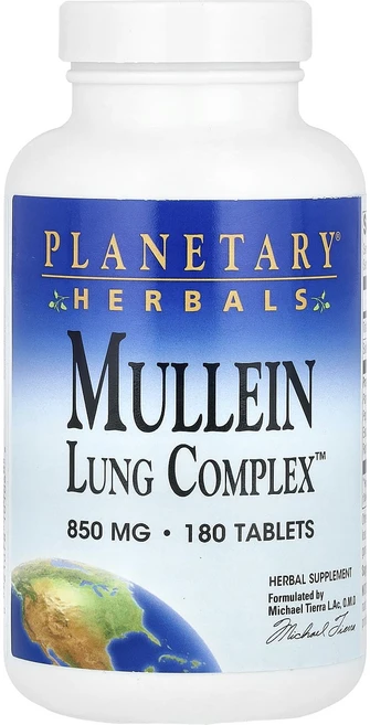 플레네터리허벌스 Mullein Lung 컴플렉스 850mg 180타블렛, 5개, 180정 - 쿠팡