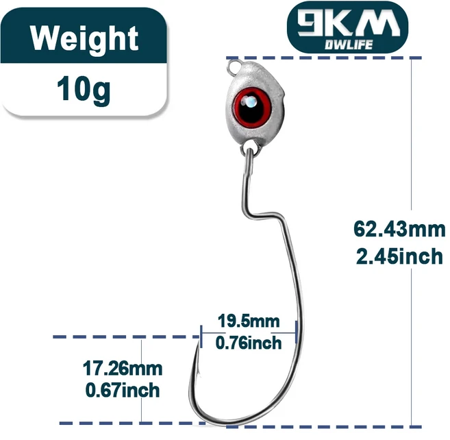 Swimbait 지그 헤드 후크 10~30Pcs 배스 낚시 텍사스 EWG 바닷물 민물 흔들리는 소프트 웜, 02 30 Pcs, 02 Size  10g