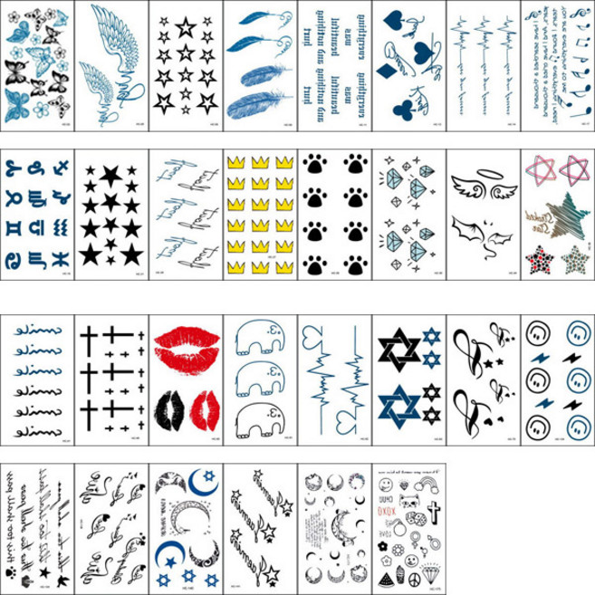 HC.데일리 타투스티커 30종세트, 혼합색상, 1세트