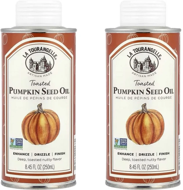 La Tourangelle Toasted Pumpkin Seed Oil 8.45 fl oz 250 ml 라 투랑젤 구운 호박씨 오일 8.45 fl oz 250 ml, 2개, 250ml - 쿠팡