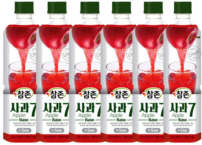 참존식품 사과7베이스 835ml, 6개