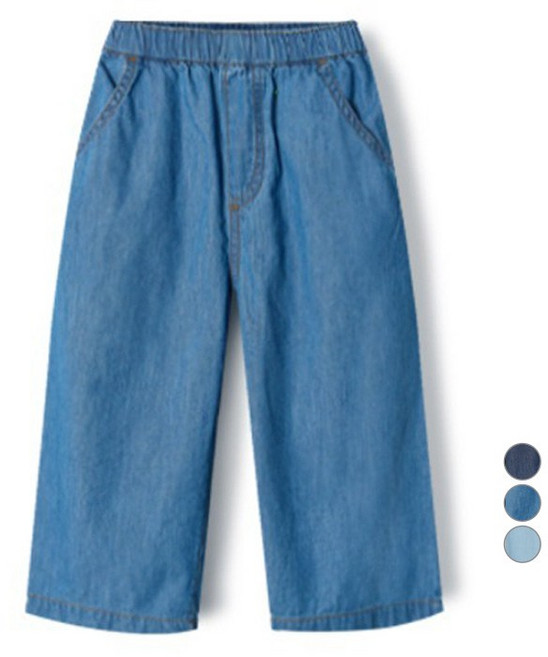 유니프랜드 면 데님 9부 일자 팬츠