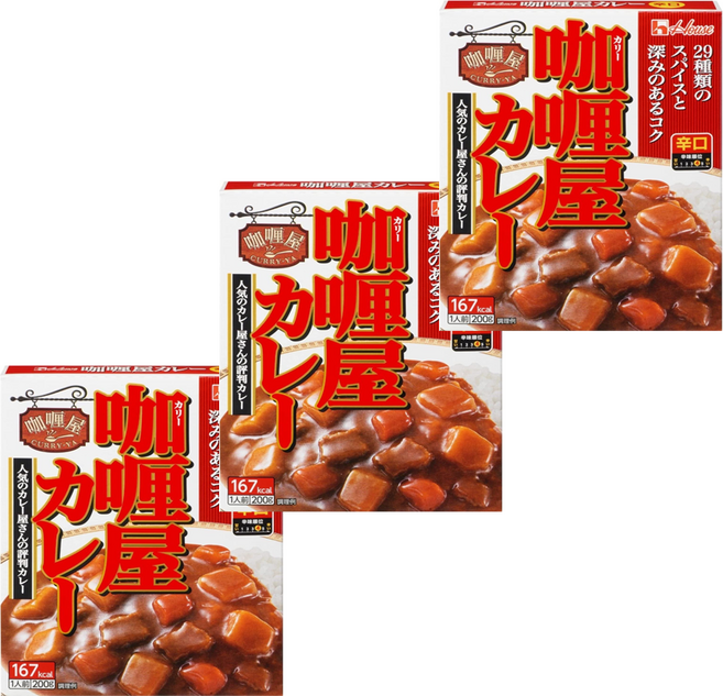 하우스 카리야 치킨카레 매운맛 x3개, 200g, 3개