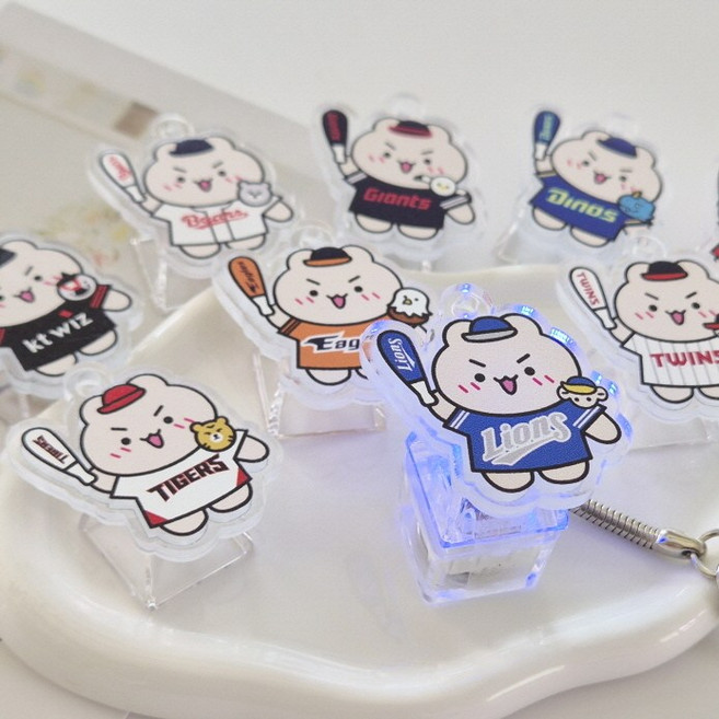 KBO 야구 키링 LED키캡 클릭커 키보드키캡, 트윈스