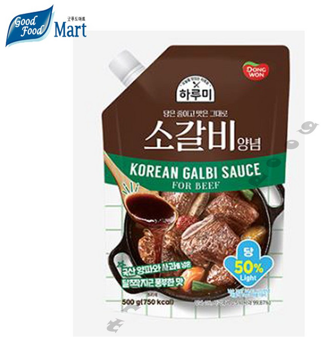 동원 하루미 소갈비 양념, 5개, 500g