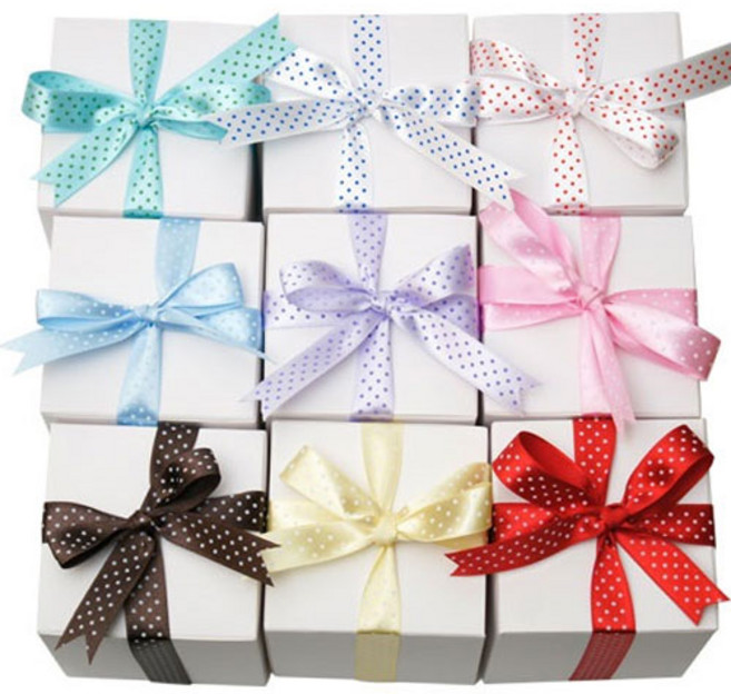 포장리본 - 도트 공단 땡땡이 15mm[, 3.연하늘