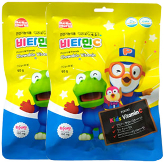 베베모린 뽀롱뽀롱 뽀로로 복숭아맛 비타민C, 50정, 2개