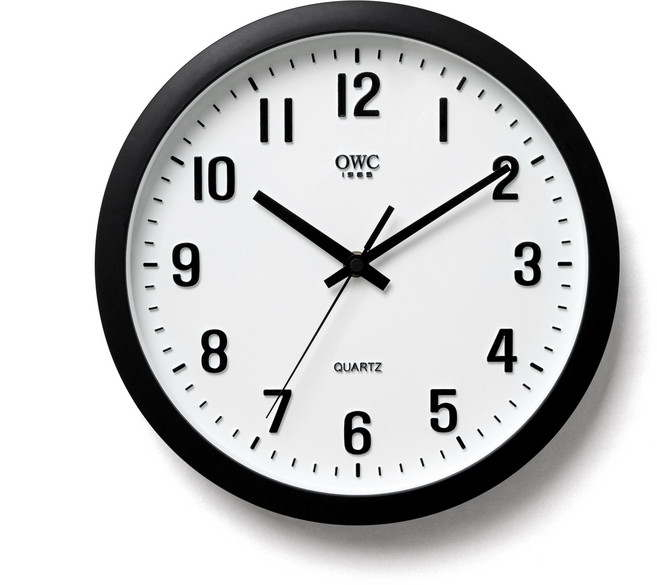 오더블유씨 베이직 입체 벽시계 OT912BK, 블랙 (OT912BK)