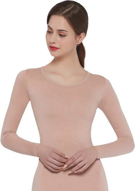 제임스딘 여성 모달 내복 상의 웜웨어 라운드 따뜻하고 가벼운 착용감 JW041