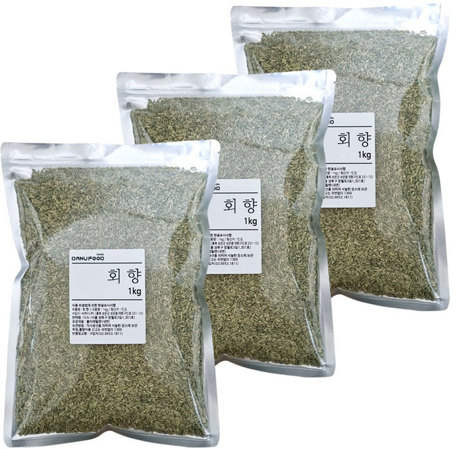 다누푸드 산미나리 씨앗 회향 펜넬 씨앗 시드 1kg, 3개