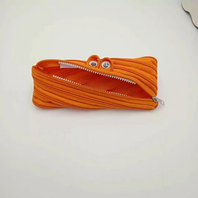 다오니 샵 지퍼 필통 새학기 필수템 독특한 필통, 1개, 오렌지
