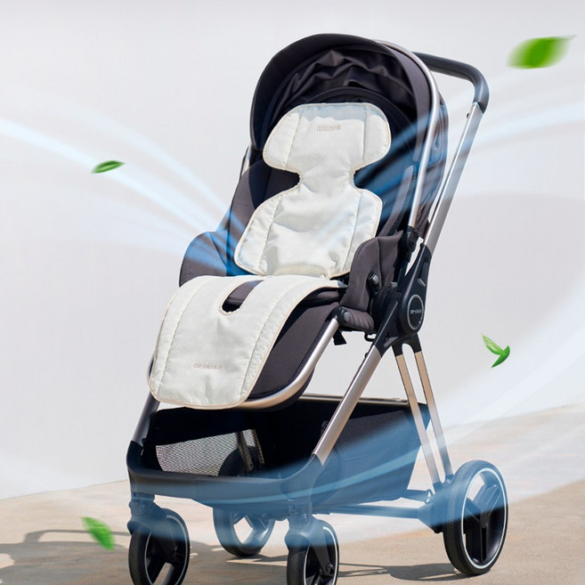 에어몬 프로 유모차 쿨시트 라이너 카시트 아기 통풍시트, 크림, 1개