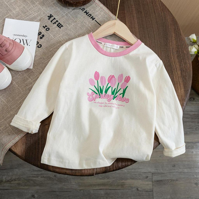 女童純棉長袖T恤
