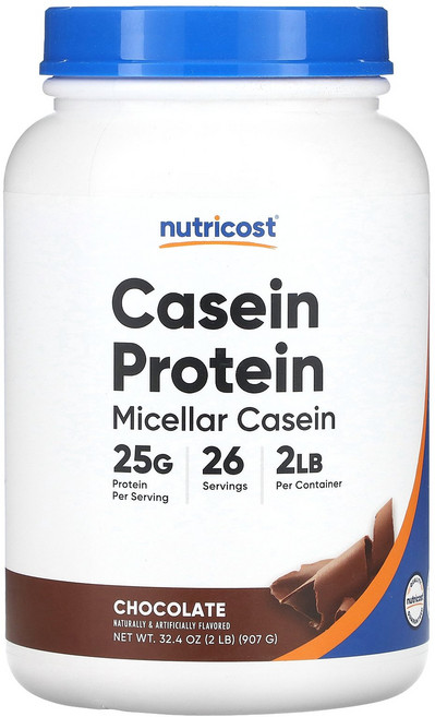 Nutricost 뉴트리코스트 카제인 프로틴 초콜릿 2lb 907g 파우더 단백질보충제, 1개
