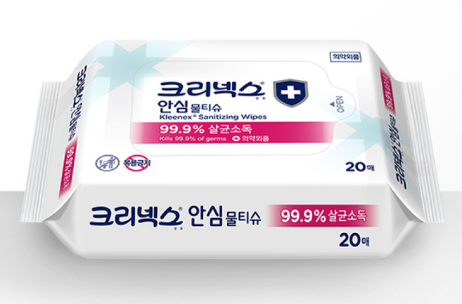 크리넥스 안심 물티슈, 20매입, 7개