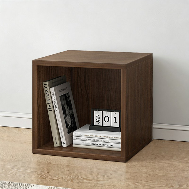 SeekFun 큐브 책장 모듈형 수납장 다용도 거실 수납 경량 이동식 공간활용 가구, 1개, 월넛 (문 없음)