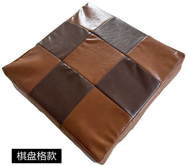 無品牌 正方形蒲團坐墊套 美式復古油蠟皮臥室陽臺飄窗榻榻米懶人坐墊
